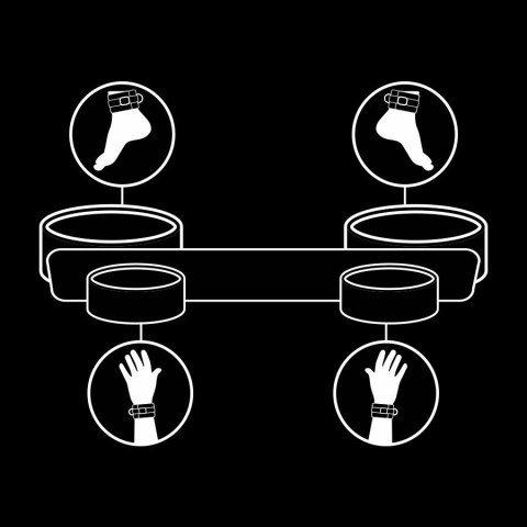 Fetish Submissive Rama Bondage z neoprenową podszewką, regulowana