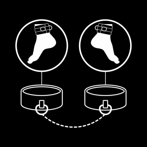 Fetish Submissive Wegańskie Kajdanki na Kostki z Neoprenową Wyściołką