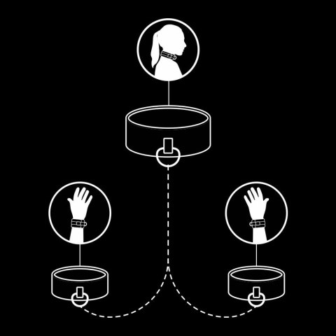 Fetish Submissive Zestaw Kajdanek i Naszyjnika z Wegańskiej Skory, Neopren