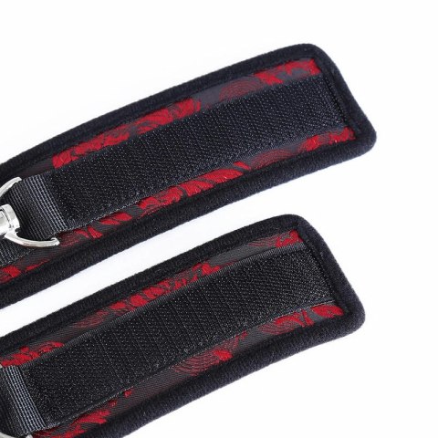 OHMAMA Kajdanki Nadgarstkowe Regulowane Skorzane Czarny Fetish