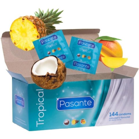 Pasante Tropical Color Mix 144 szt. - prezerwatywy smakowe mix owocow