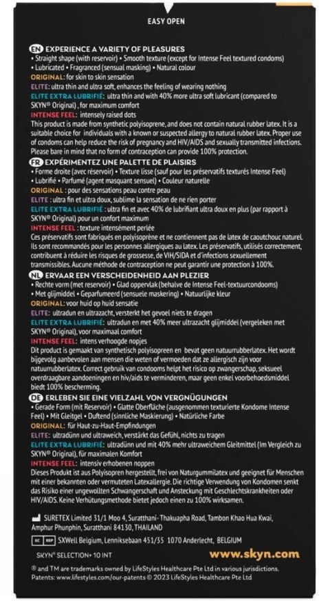 SKYN Selection+ 10 szt. prezerwatywy lateksowe bez lateksu Mix rodzajow