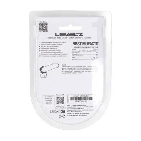 Beaded Silicone Cockring - M - 35mm - Black