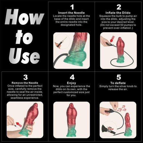 10'' Dual Density Silicone Inflatable Dildo