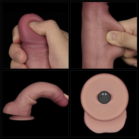 8.5" Vibrating Sliding Skin Pro II Dual Layer Silicone Dong