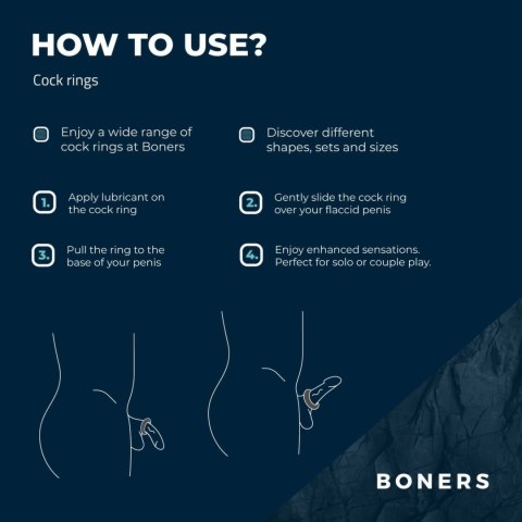 Boners Hexagon - silikonowy pierścień intymny z kulkami stalowymi