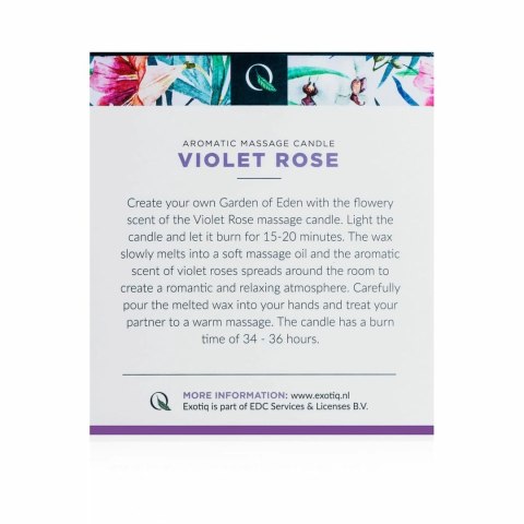 Exotiq Świeca do Masażu Violet Rose 200g - Relaksujący Zapach Kwiatowy