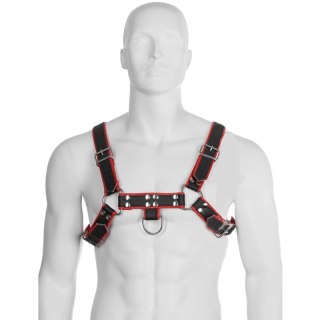 Fetish Submissive Body Harness skorzany czarno-czerwony, uniwersalny