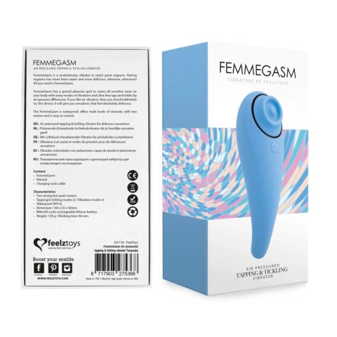 FeelzToys FemmeGasm Tapping & Tickling Vibrator turkusowy 6 trybow