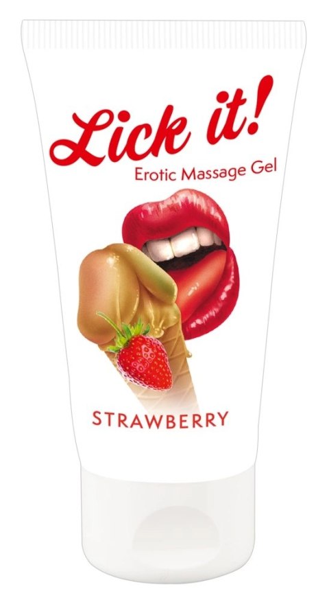 Lick It Żel do masażu wodny truskawkowy 50ml vegan care