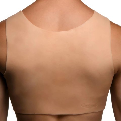 XR Brands Perky Pair silikonowe piersi rozmiar D, uprząż, naturalny kolor