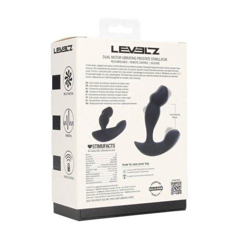 Dual Motor Remote Control Dual Motor Vibrating Liquid Silicone Prostate Stimulator - Black