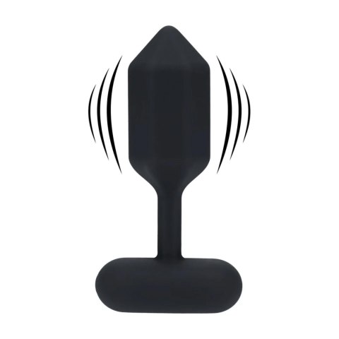 Hexagonal Vibrating Silicone Anal Plug - L - Black