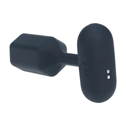 Hexagonal Vibrating Silicone Anal Plug - L - Black