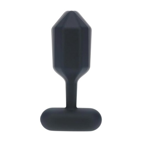 Hexagonal Vibrating Silicone Anal Plug - L - Black