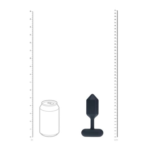 Hexagonal Vibrating Silicone Anal Plug - L - Black