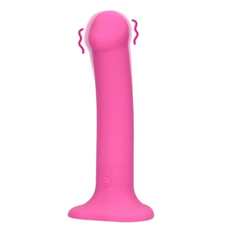 Non-Phallic Vibrating Dildo - Medium - Powerful Pink