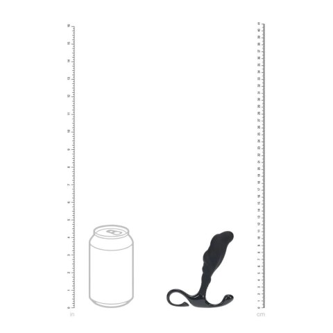 Rippled with Hard Loop Silicone Prostate Massager - M - Black