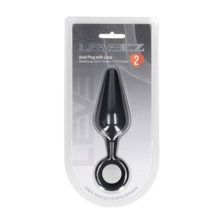 Silicone Anal Plug with Loop - L - Black