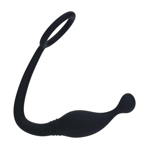 Silicone Cockring with Prostate Stimulator - S - Black