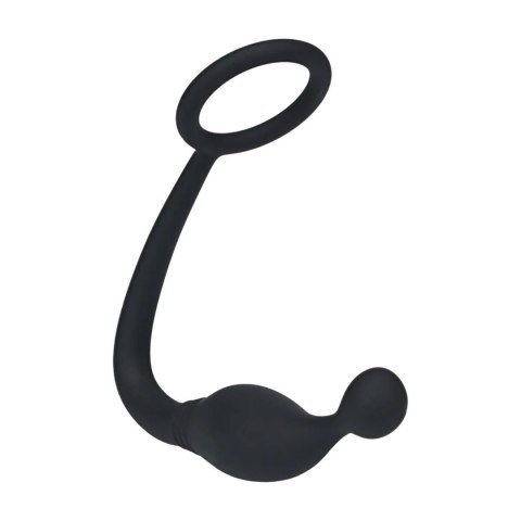 Silicone Cockring with Prostate Stimulator - S - Black