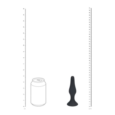 Slim Silicone Anal Plug - L - Black