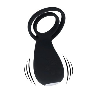 Vibrating Cock and Ball Ring with Paw Stimulator - Black