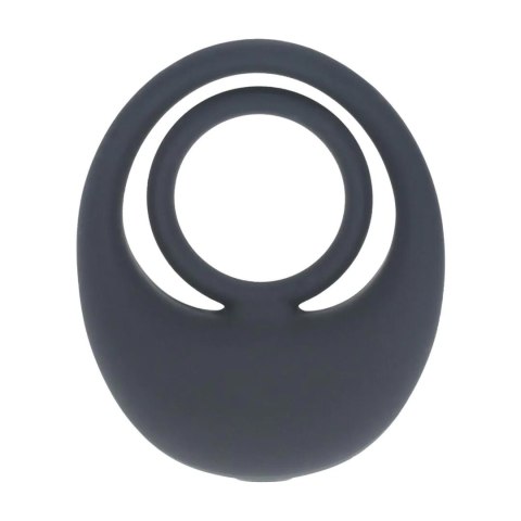 Vibrating Liquid Silicone Cock and Ball Ring - Black