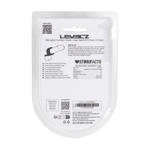 Wide Double O Silicone Cockring - L - Black