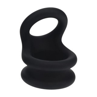 Wide Double O Silicone Cockring - M - Black