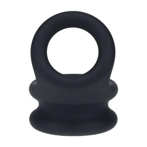 Wide Double O Silicone Cockring - M - Black