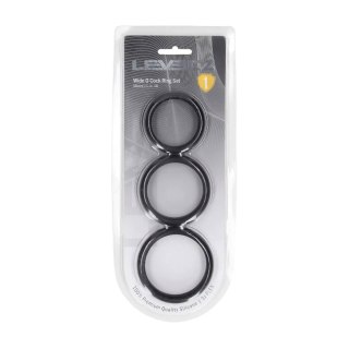 Wide O Silicone Cockring Set of 3 - L/XL/XXL - Black