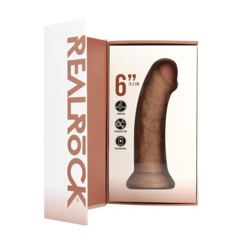 Vibrating Regular Curved Cock - 15,5 cm - Tan