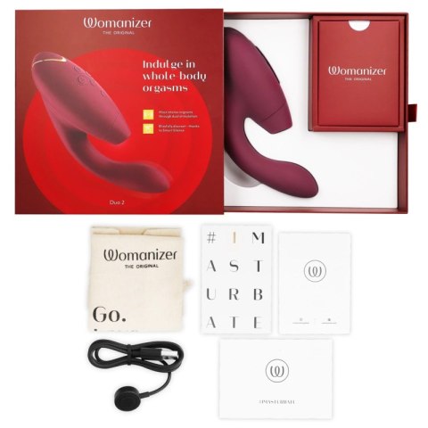 Womanizer Duo 2 Bordeaux - Zaawansowany Stymulator Powietrzno-Wibracyjny IPX7