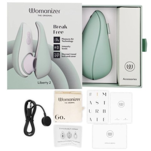 Womanizer Liberty 2 Jasnozielony - kompaktowy model z technologią fal powietrznych