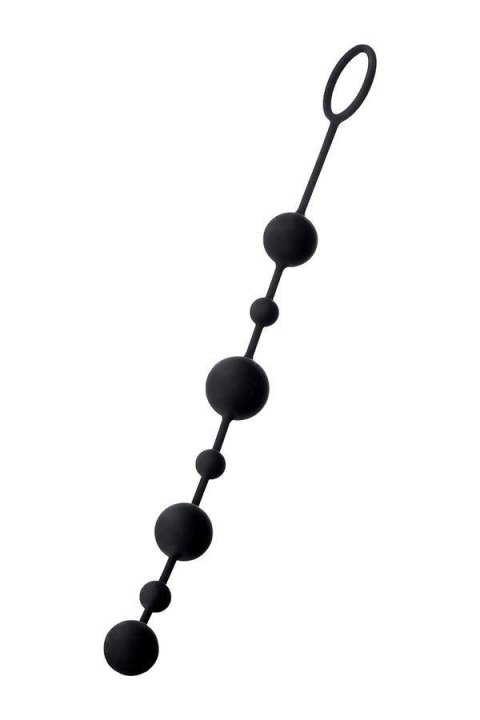 Anal beads Toyfa A-toys Coron, with balls, silicone, black, 35,9 cm