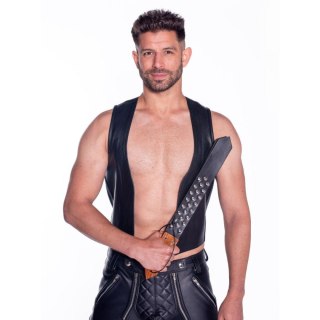 Prowler RED Leather and Wood Studded Paddle