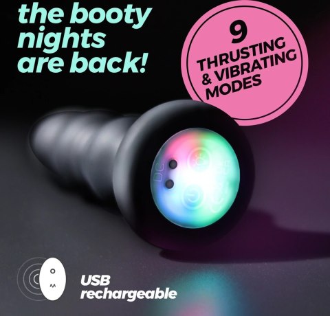 Crushious Australis Czarny Korek Anatomiczny Wibrujący z LED RGB i Pilotem