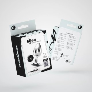 Crushious Bijou Plug anatomiczny średni czarny z ozdobnym kryształem
