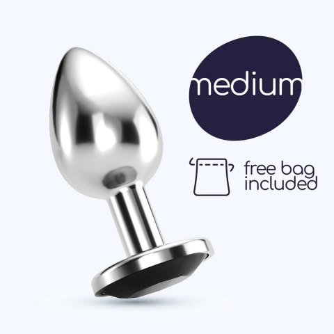 Crushious Bijou Plug anatomiczny średni czarny z ozdobnym kryształem