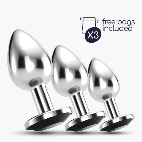 Crushious Bijou Zestaw 3 ozdobnych stożkow anatomicznych czarny