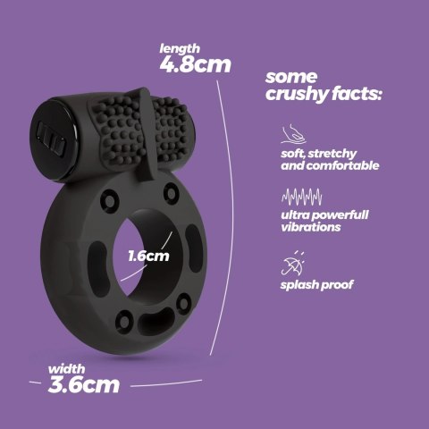 Crushious Booster - Pierścień z wibracją, elastyczny, czarny