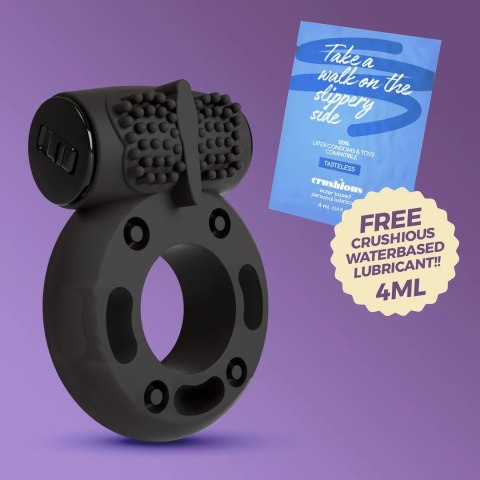 Crushious Booster - Pierścień z wibracją, elastyczny, czarny