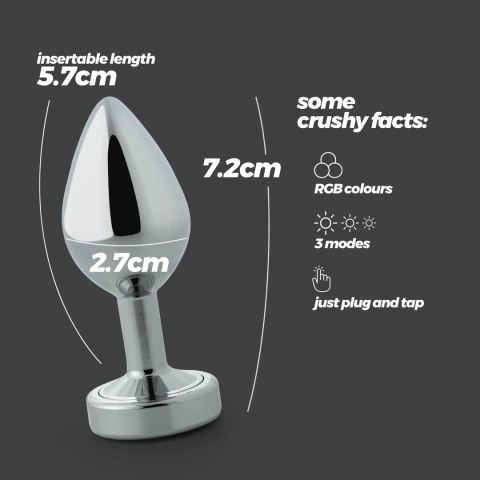 Crushious Borealis Plug Metalowy LED RGB Srebrny Small 7,2 cm