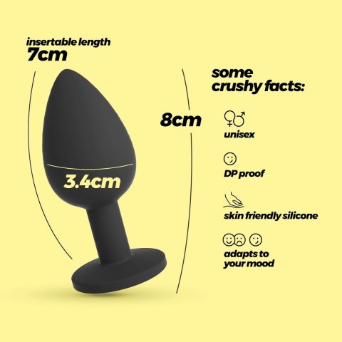 Crushious Camileo Medium - Czarna anatomiczna zatyczka z 4 wymiennymi kryształami