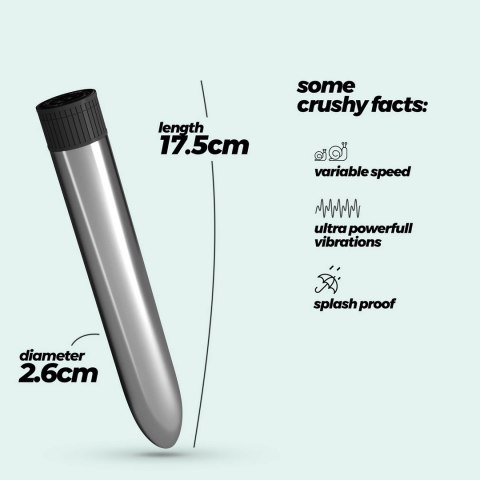 Crushious Classic Vibe Silver - Smukły model anatomiczny metaliczny 17,5 cm