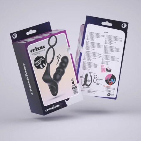 Crushious Crixus Czarny - System Wibrujący z Pierścieniem i Pilotem