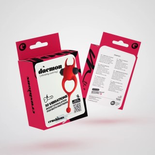 Crushious Daemon silikonowy pierścień wibrujący czerwony 12,5 cm