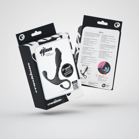 Crushious Djinn - silikonowy masażer stref intymnych, czarny, 10,5 cm