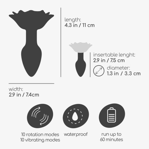 Crushious Giulietta Red - Wibrująca Rotacyjna Zatyczka z Pilotem 7,7 cm